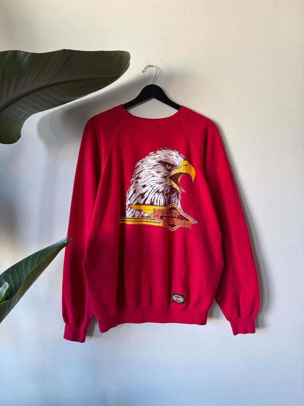 Vintage 80s harley davidson red eagle crewneck
